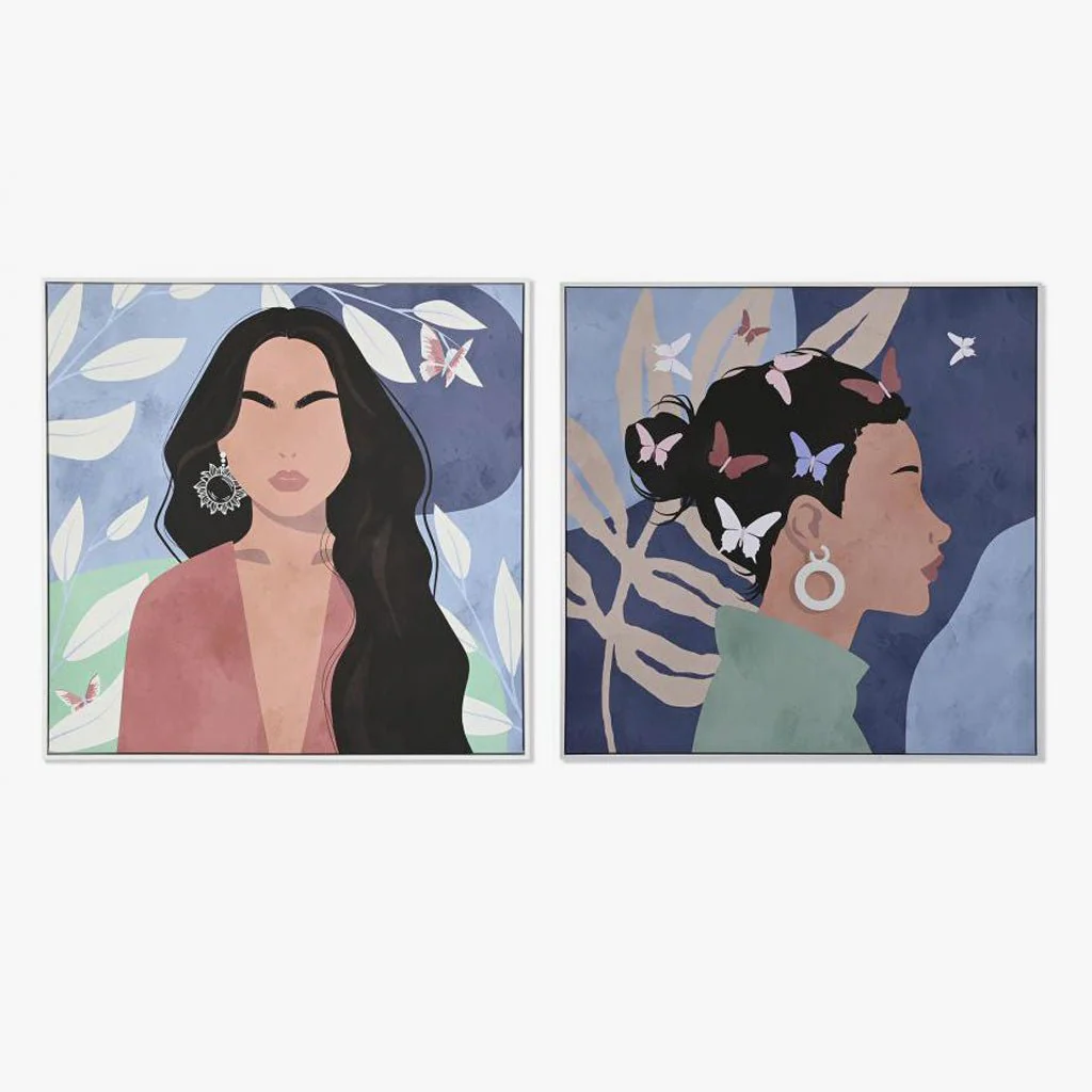 Conjunto de 2 Quadros Feminino Contemp 2A