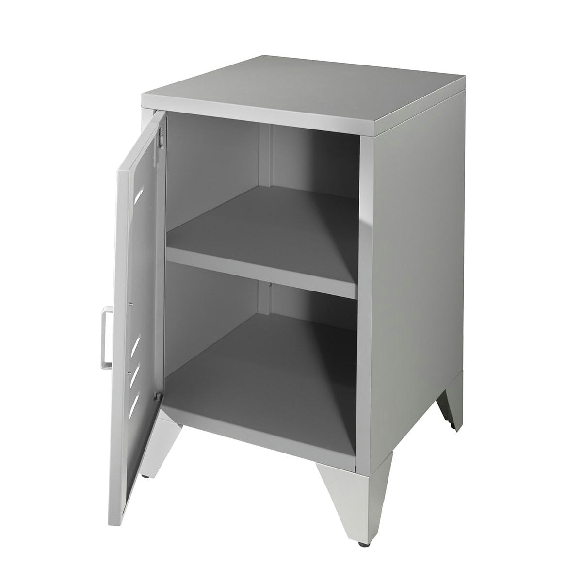 BRONXX - Table de chevet 1 porte gris