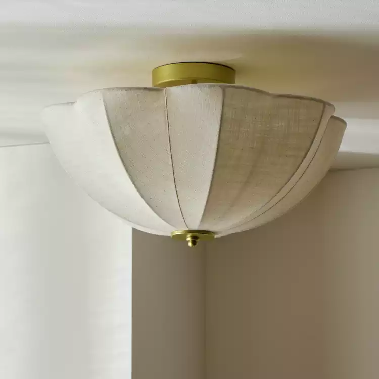 Habitat Scalloped Uplighter Flush Ceiling light - Natural