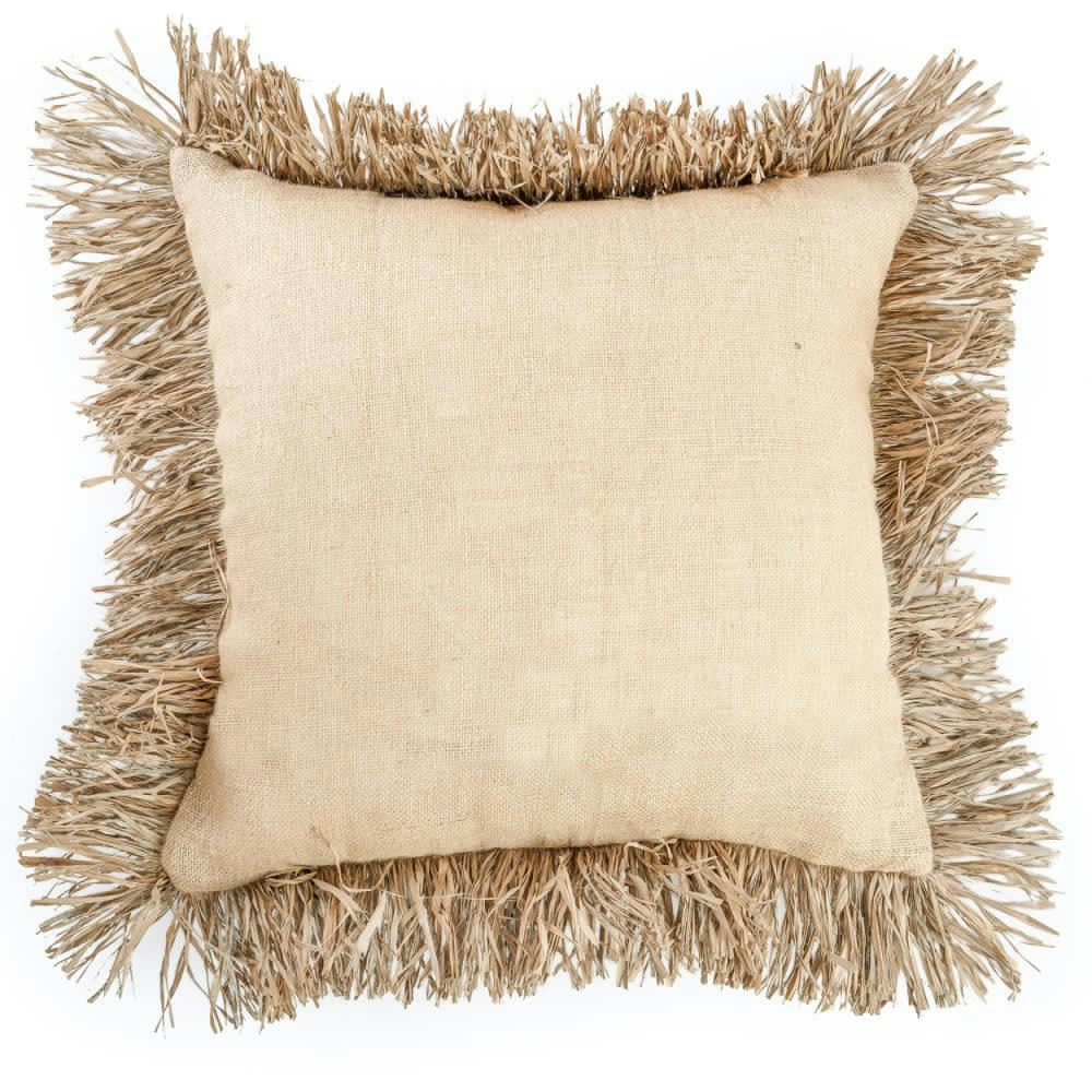 JUTE BONITA - Coussin en jute et raphia naturel 60x60