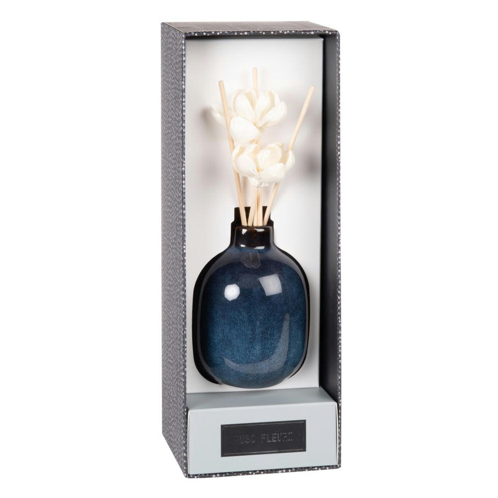 NATURAL STONE - Diffuseur en céramique bleue ornements fleurs 100 ML