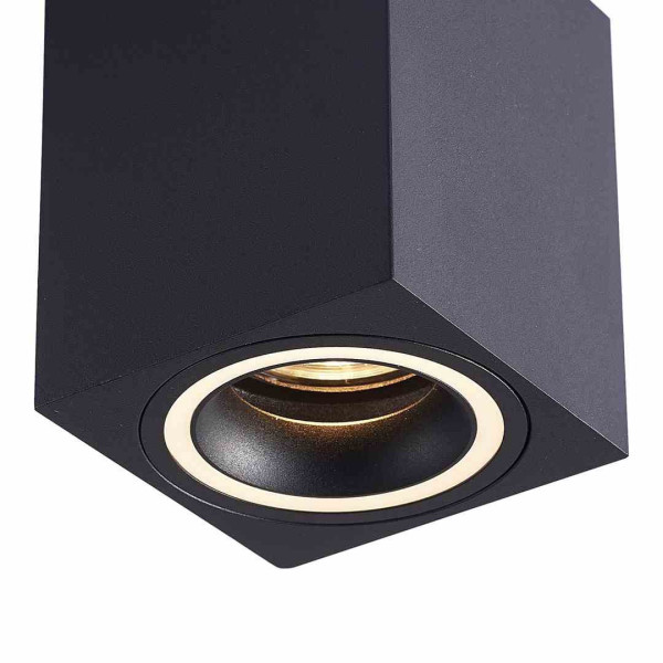 Spot kwadratowy czarny BIMA 1xGU10x40W wym:10x8x8cm IP20 Eko-Light
