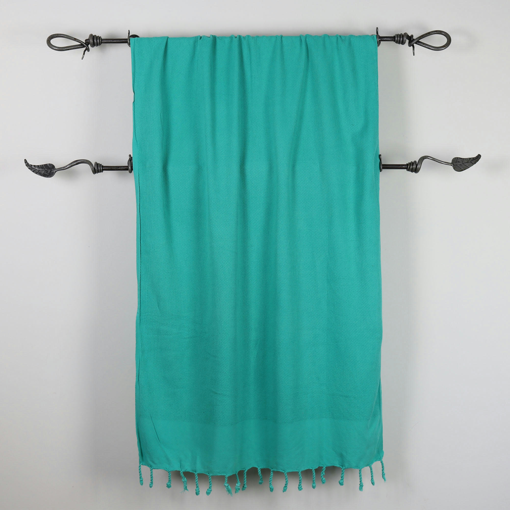 - Fouta vintage 100% coton avec franges menthe 95x170cm