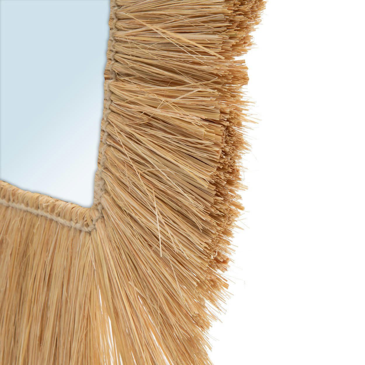 GOA - Miroir en herbe naturelle carré 50x50