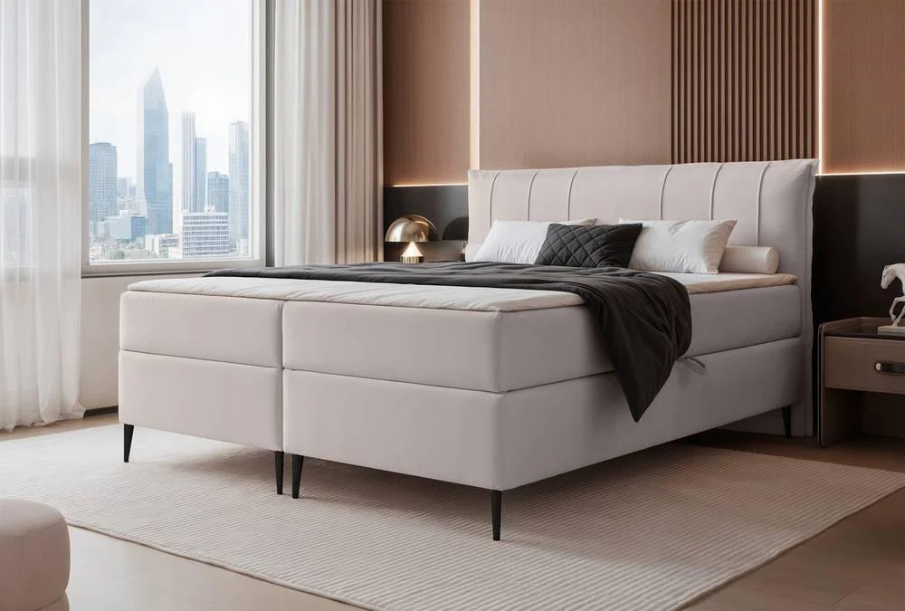 Boxspring Savina 140x200 cm incl topper en opbergruimte