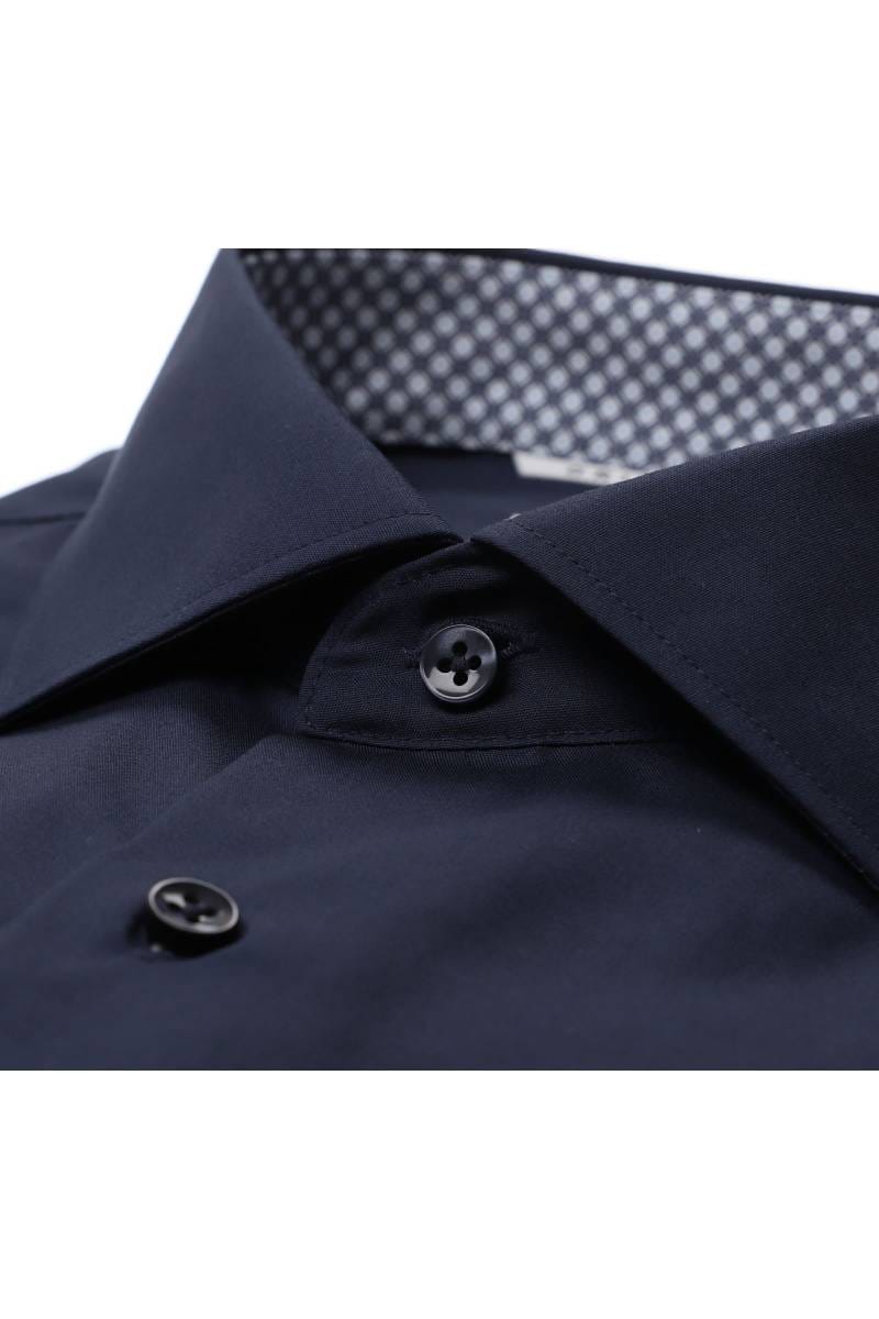 ETERNA Slim Fit Hemd marine, Einfarbig