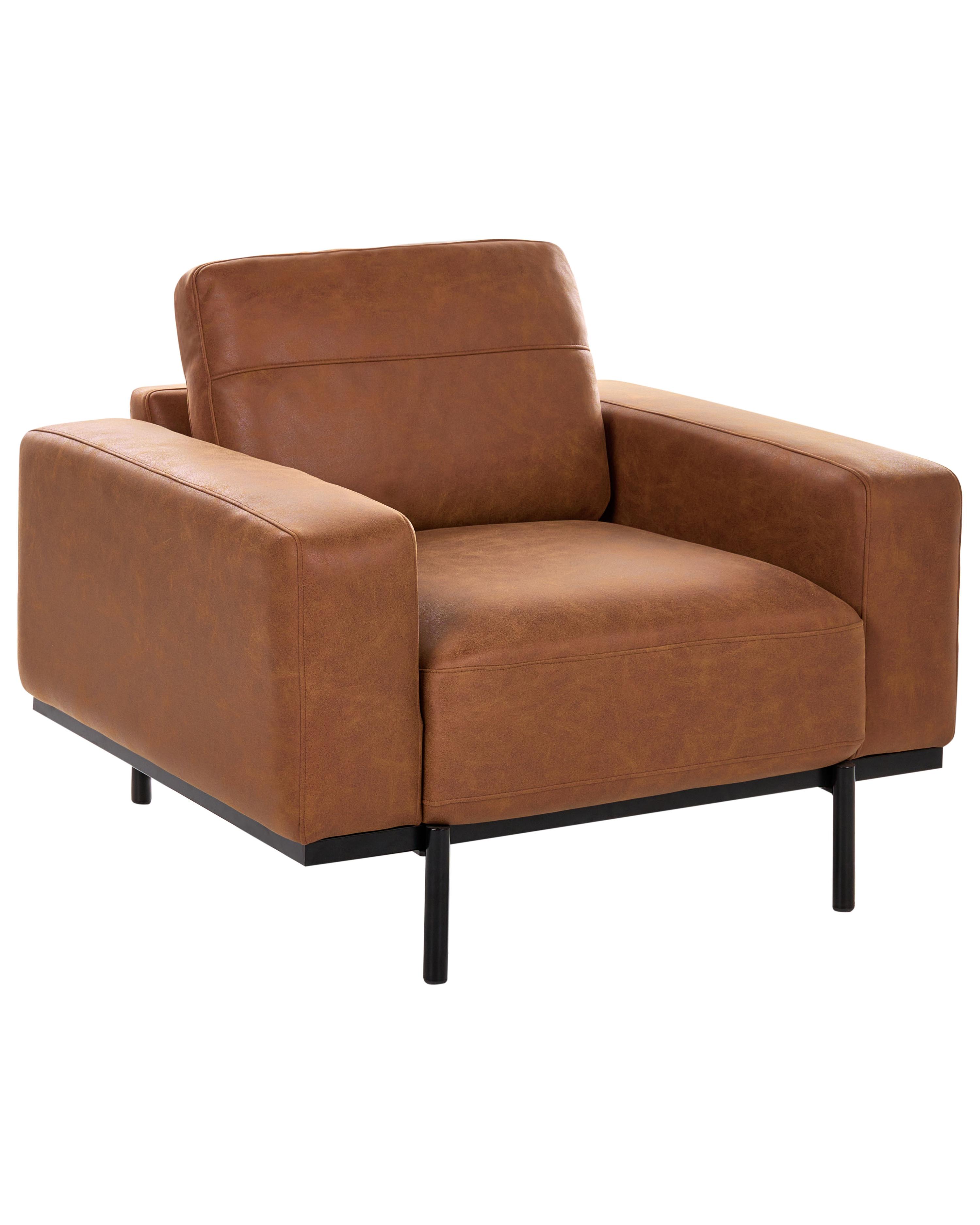 Armchair SOVIK Faux Leather Brown