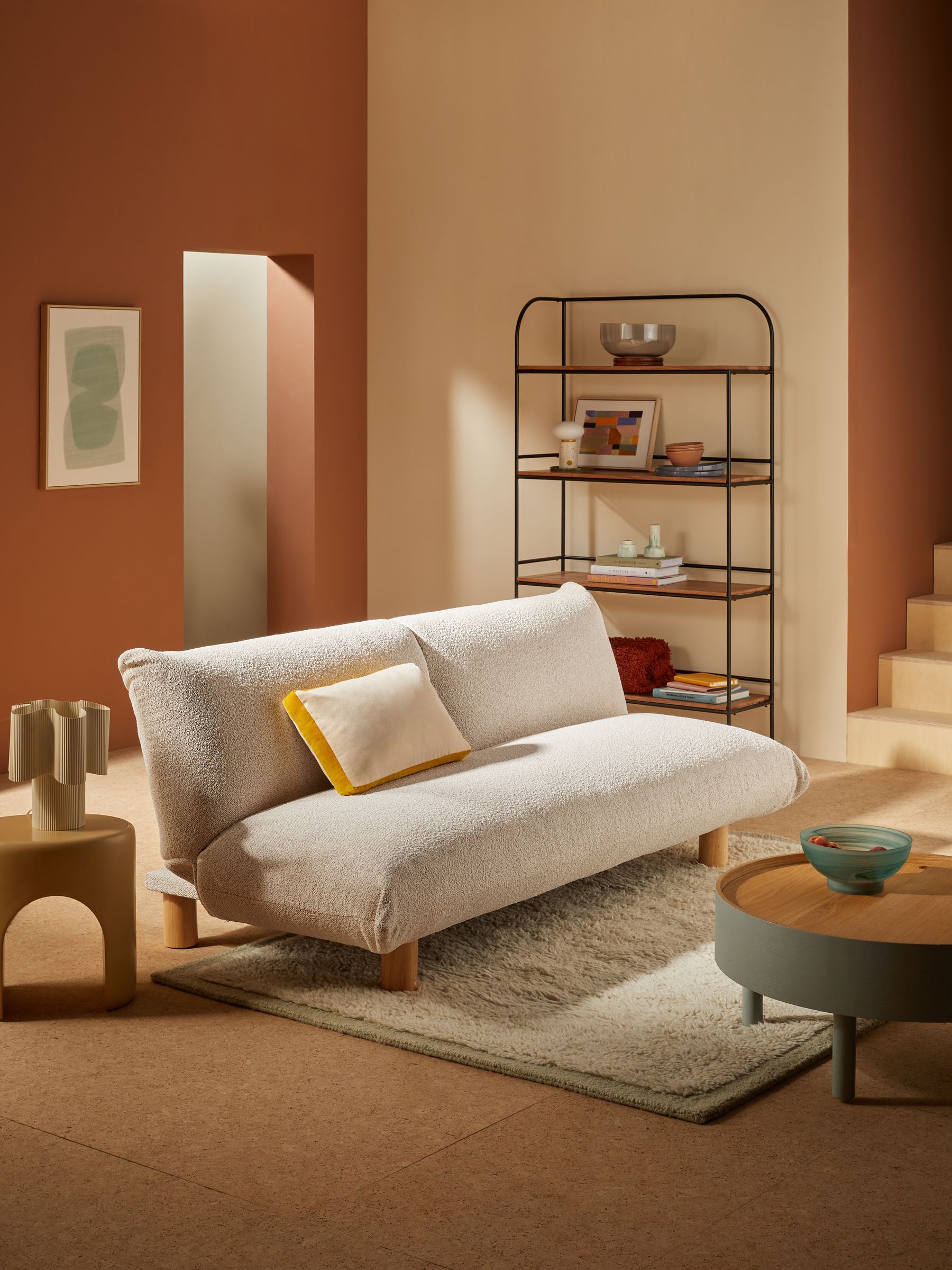 Jude 3 Seater Sofa Bed in Off White Pax Boucle