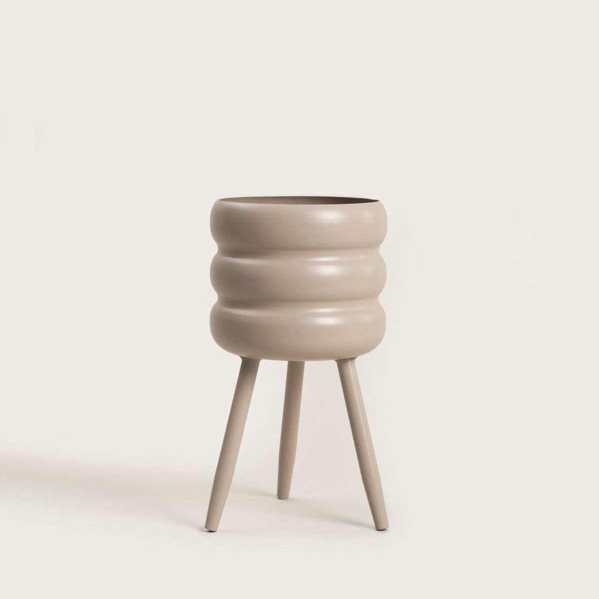 Kwietnik BUUBLE beżowy na nóżkach 16x28,5 cm