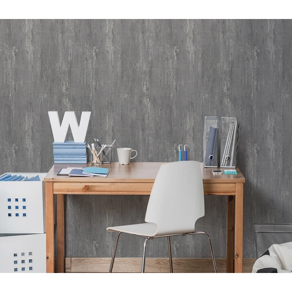 Vinyltapete, BxL: 53 x 1005 cm, anthrazit