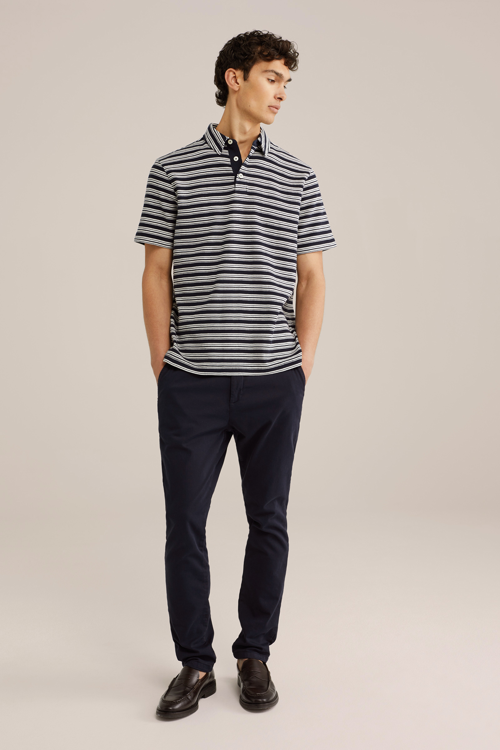 Heren Regular fit polo met structuur