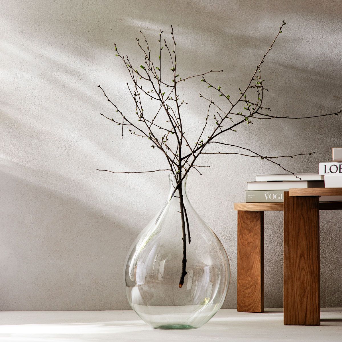 Wazon LUKI duży okrągły ze szkła z recyklingu 5,5x50 cm