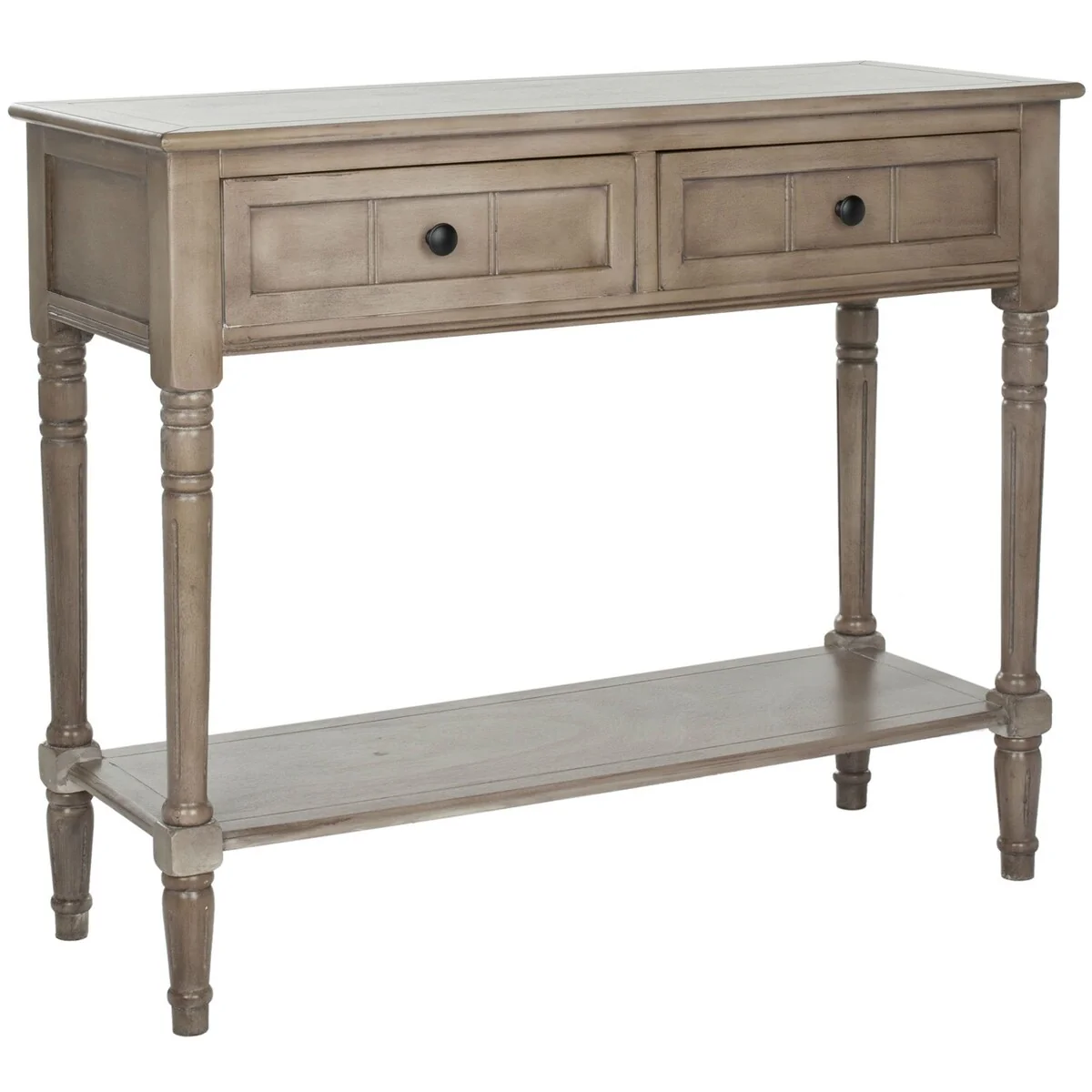 Console Accent Table Traditional Style Sofa Table in Distressed Cream - 29.5 H x 35.8 W x 13.8 D