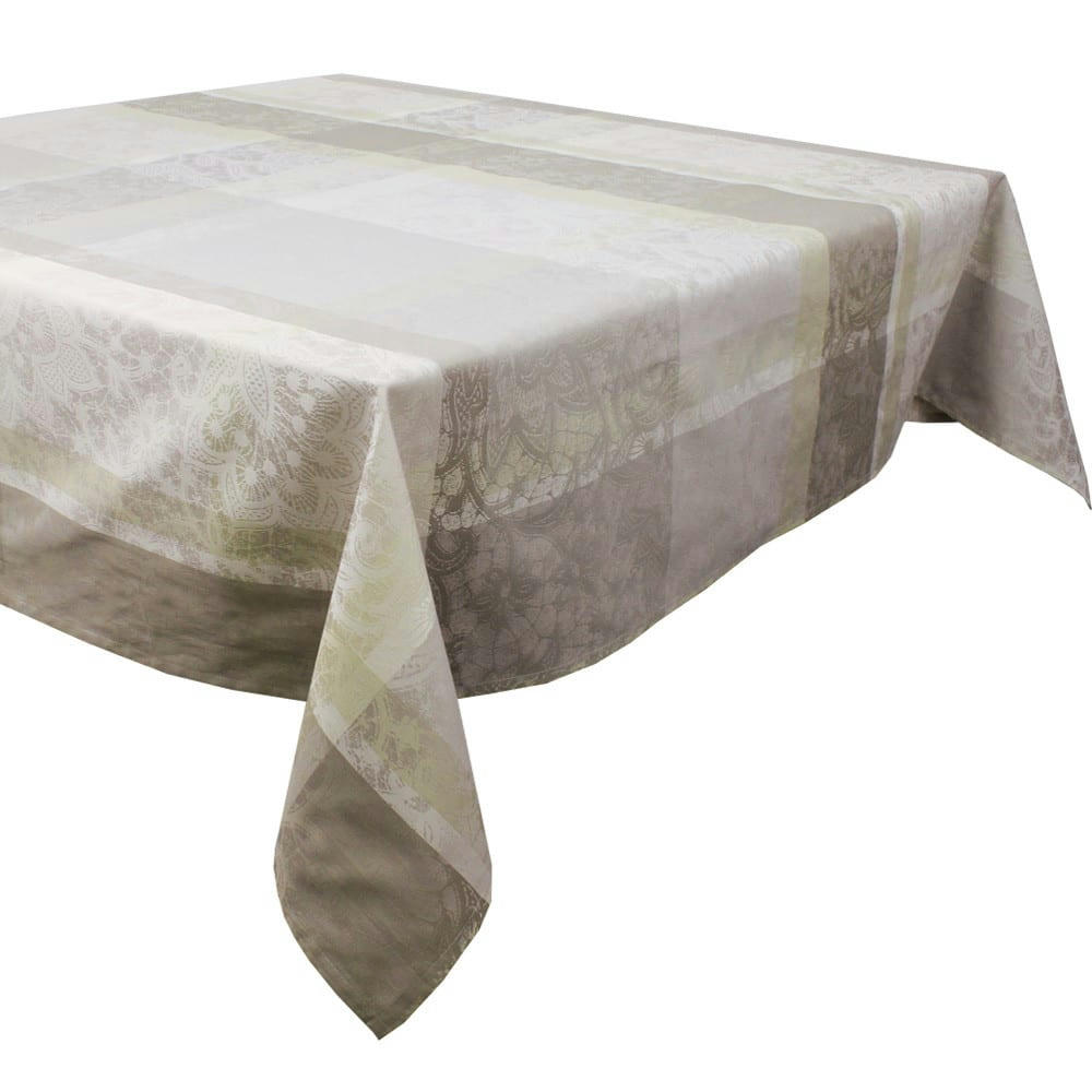 MILLE DENTELLES NATUREL - Nappe carrée  pur coton beige 180x180 cm