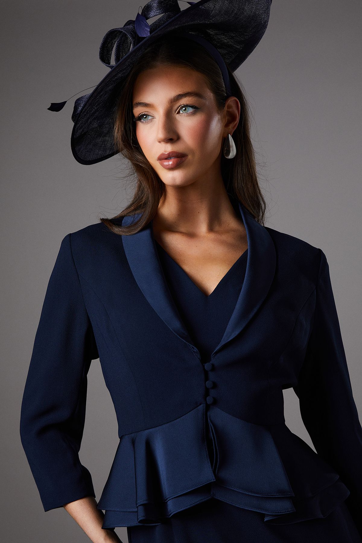 Coast Satin Back Crepe Tailored Jacket With Peplum