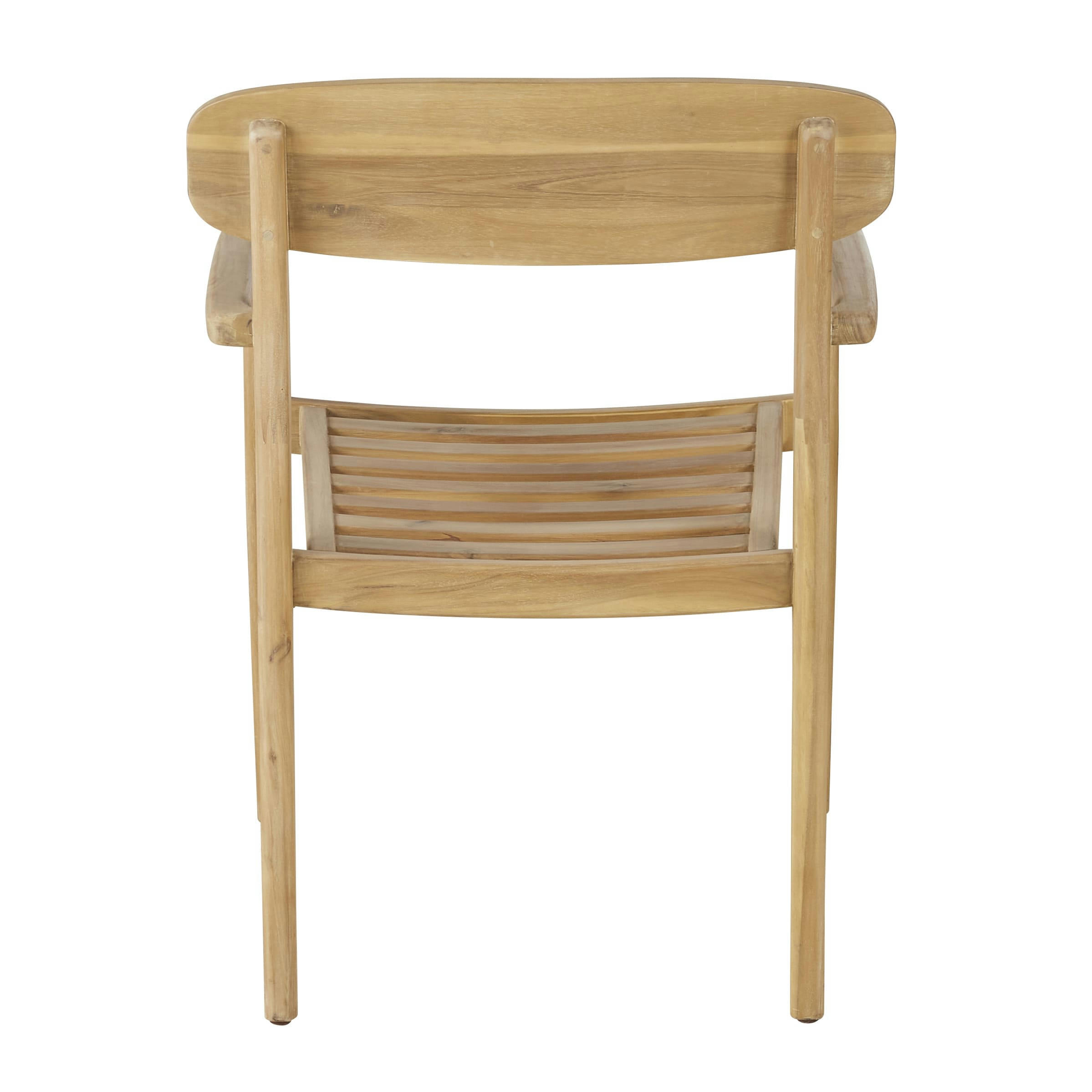 Falak Business - Chaises à dîner de jardin professionnelles en bois d'acacia (x2)