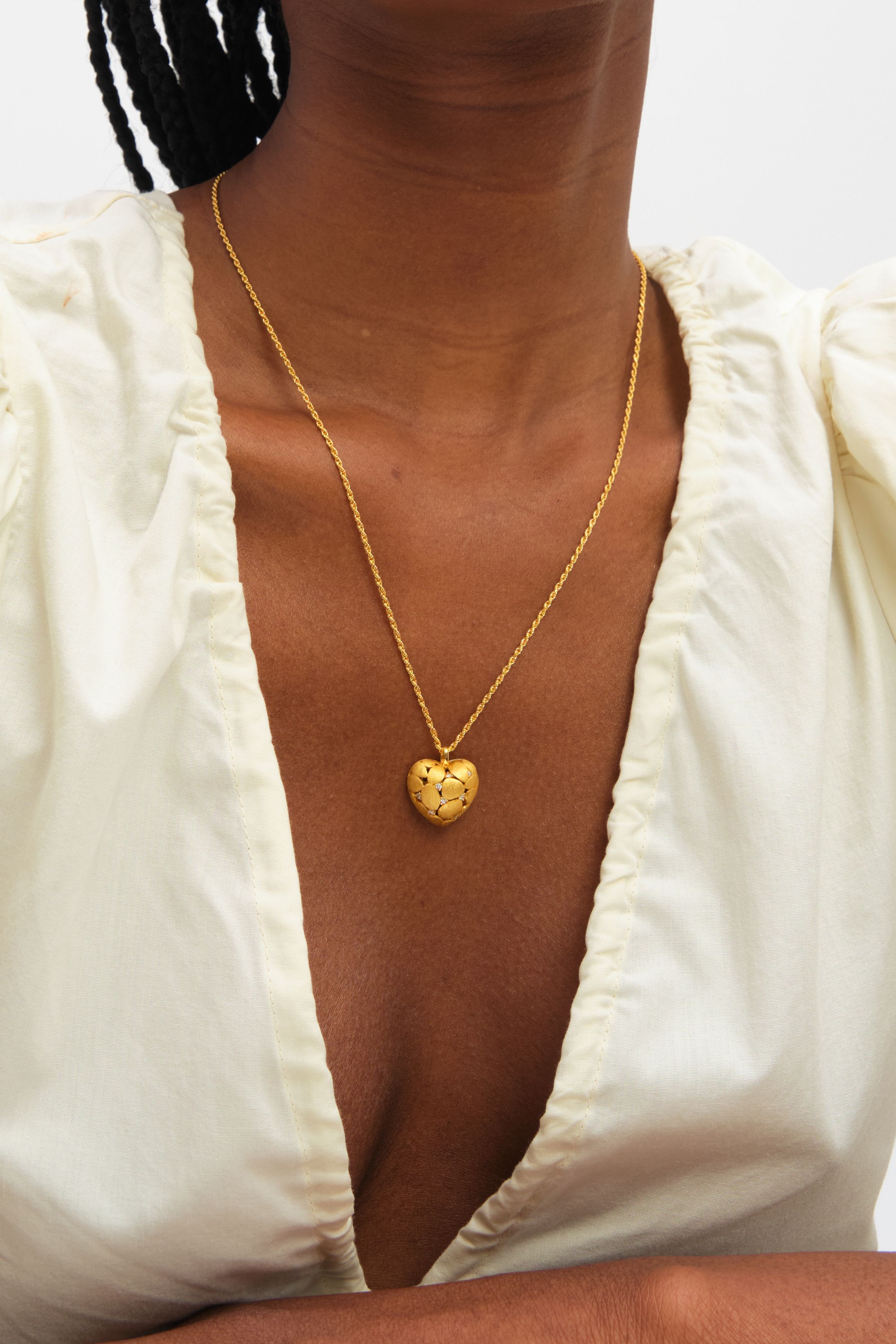 Jon Richard Gold Plated Satin Heart Pendant