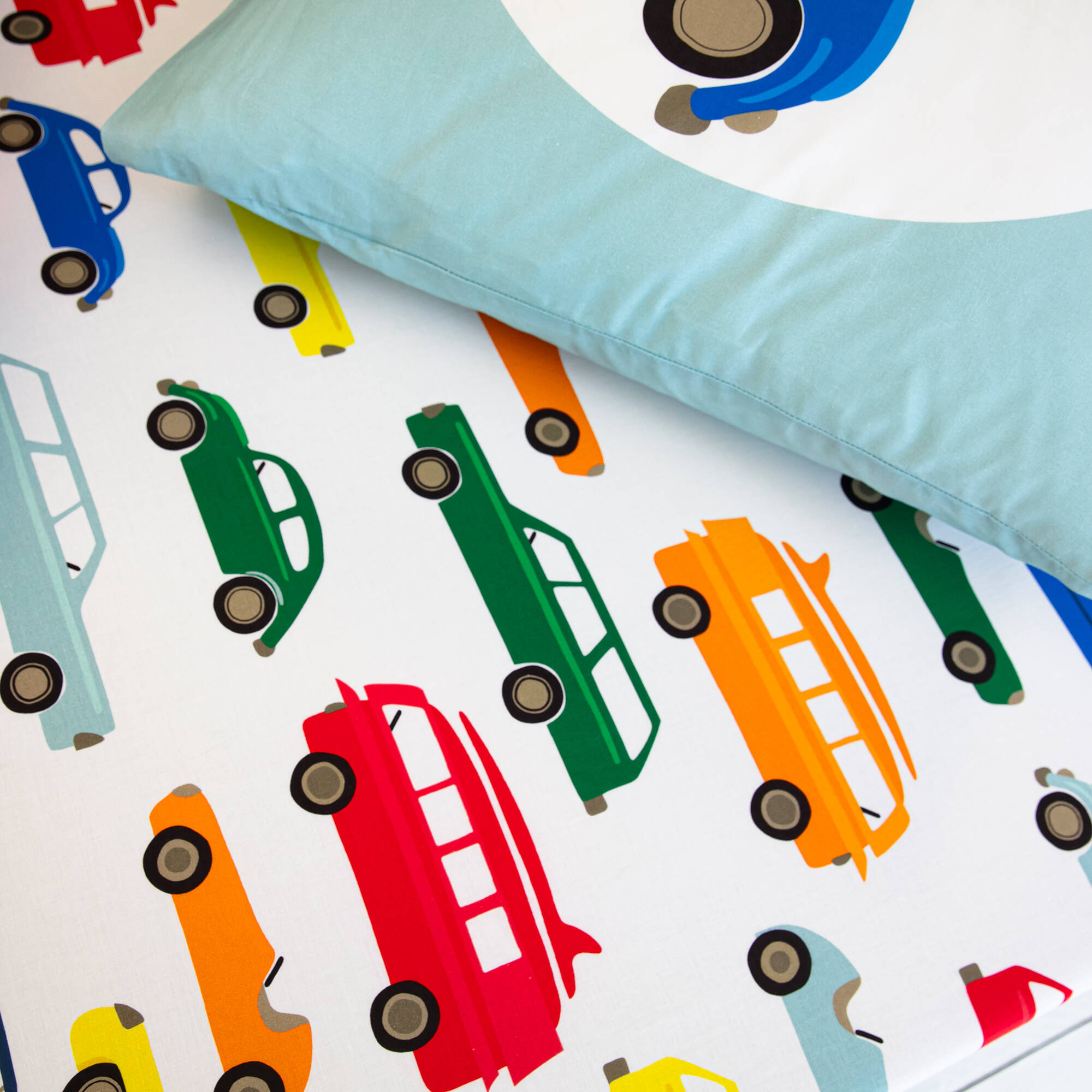 Linge de lit enfant Vroum coton - Imprimé voitures