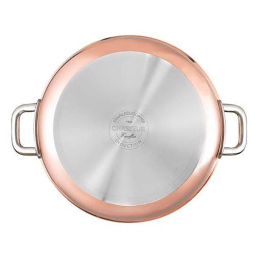 Chasseur Escoffier Induction Casserole Pot with Lid 24cm / 4L Copper