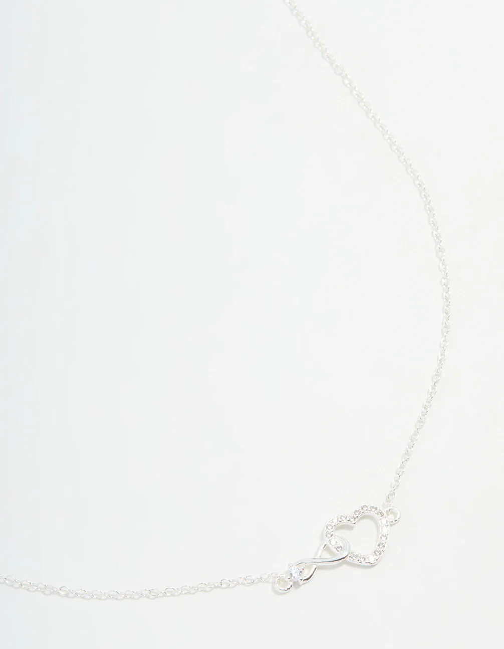 Sterling Silver Infinity & Heart Link Necklace