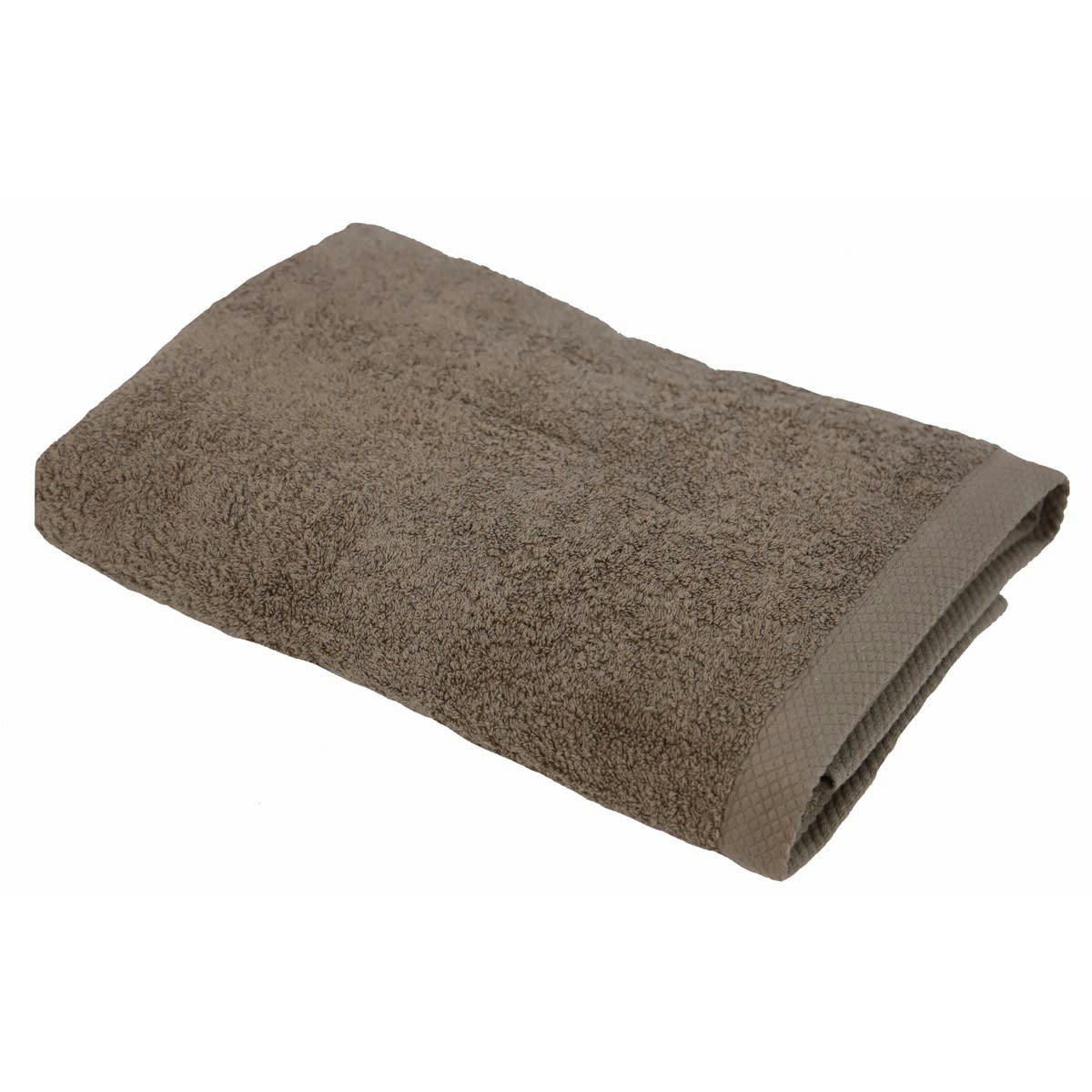 SERVIETTE ESSENTIELLE - Serviette de toilette éponge en coton taupe 50x100 cm