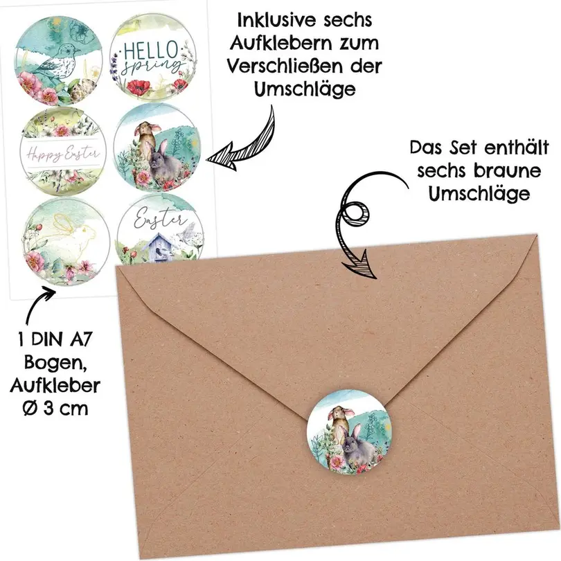 Karte 6er-Set Osterkarten