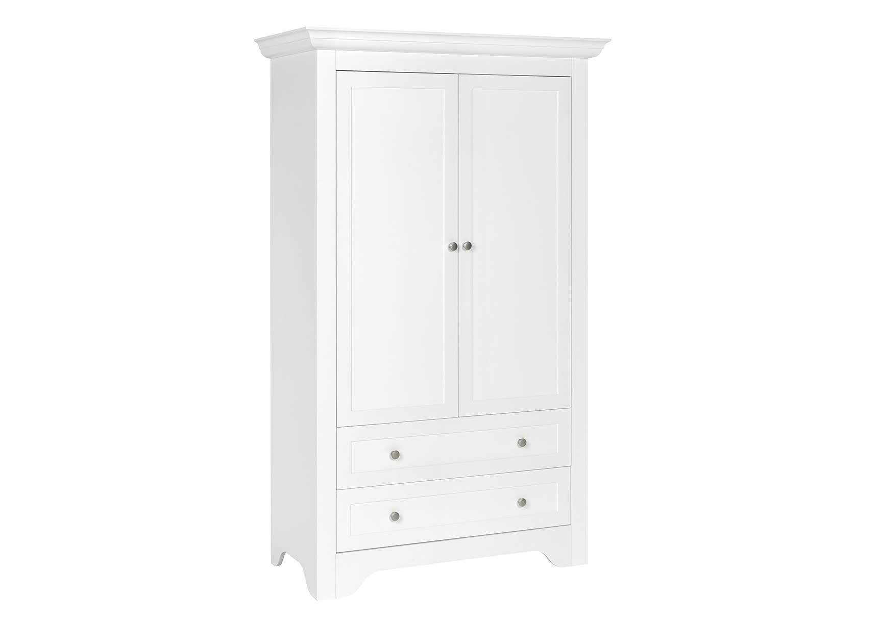 SPARTE - Armoire 2 portes 2 tiroirs Blanc