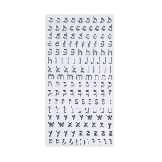 Silver Epoxy Alphabet Stickers
