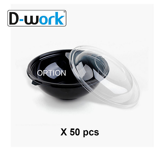 50 Couvercles pour Saladiers 2250 ml D. 26 cm Transparent Cristal en PET (Réutilisable) - D-Work