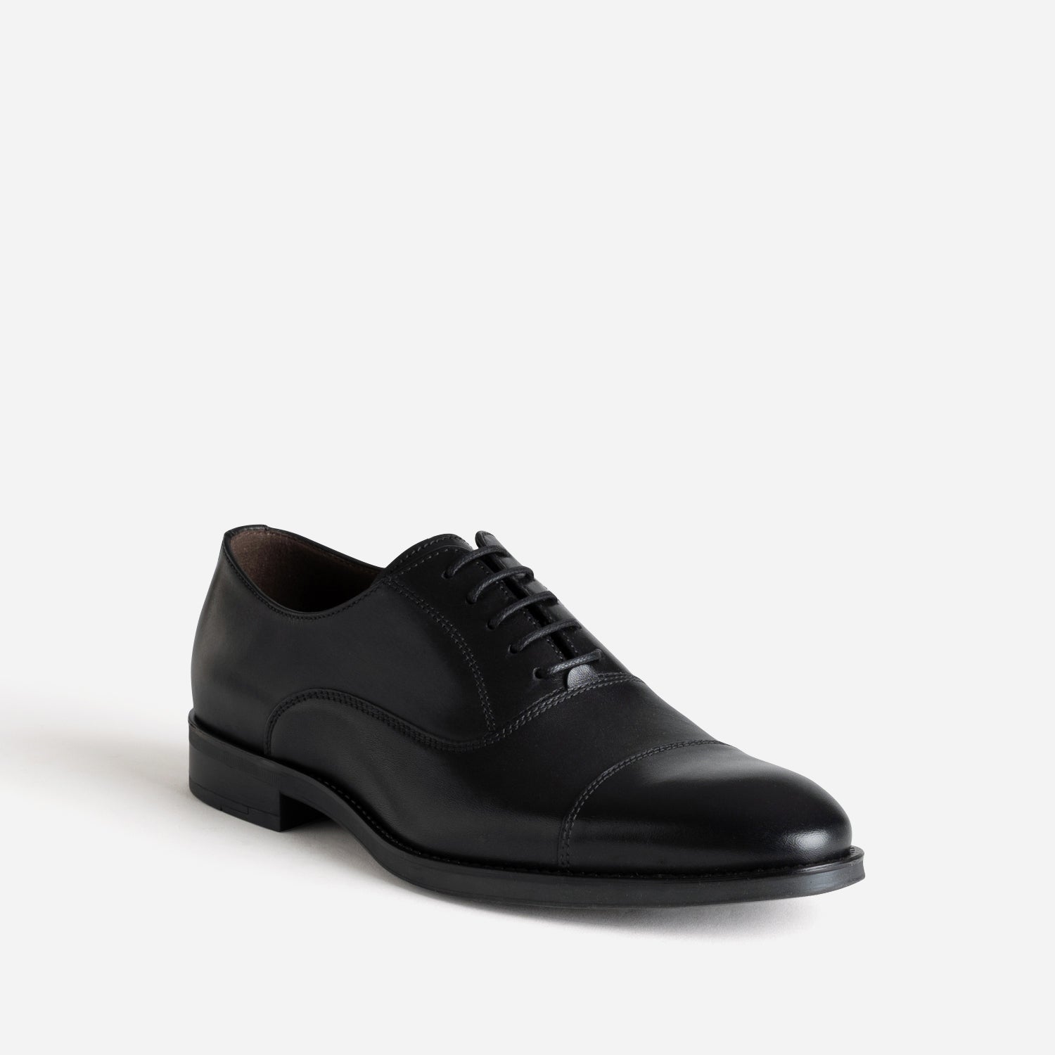 Derby noir cuir bout droit