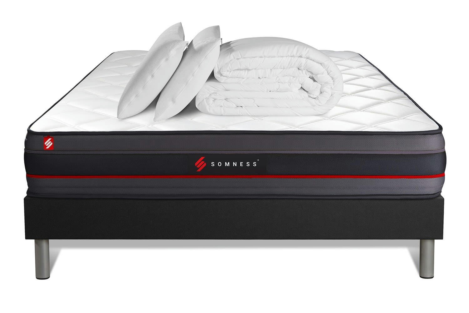 REGEN - Pack matelas sommier 140x200 oreiller couette