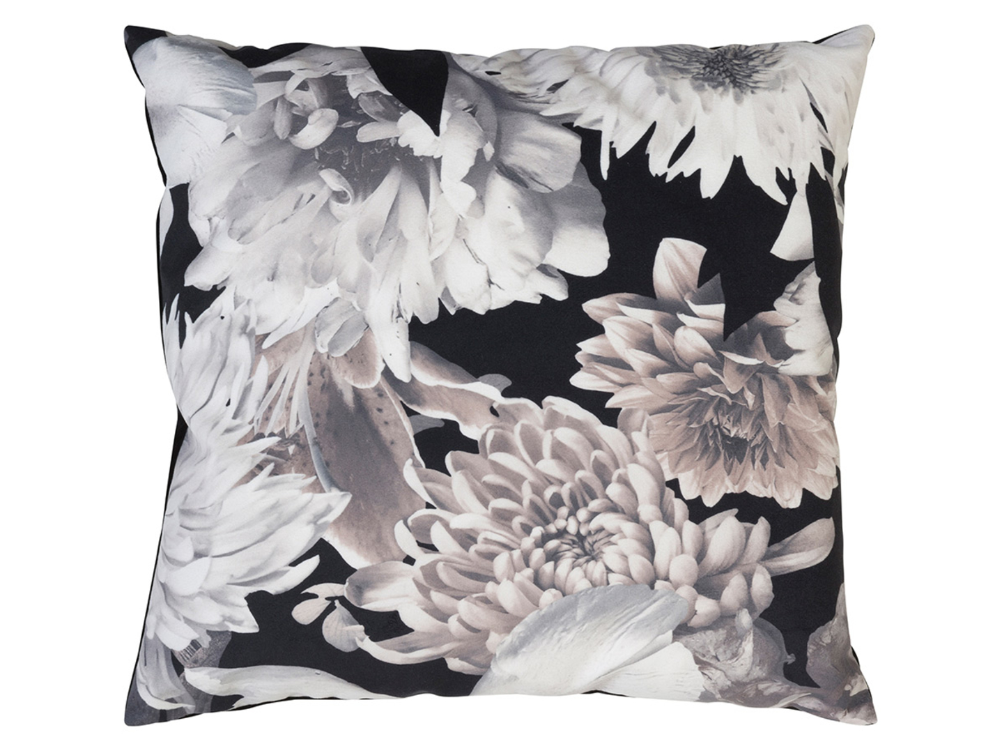 Poduszka dekoracyjna Flower 45x45 cm czarno-beżowa