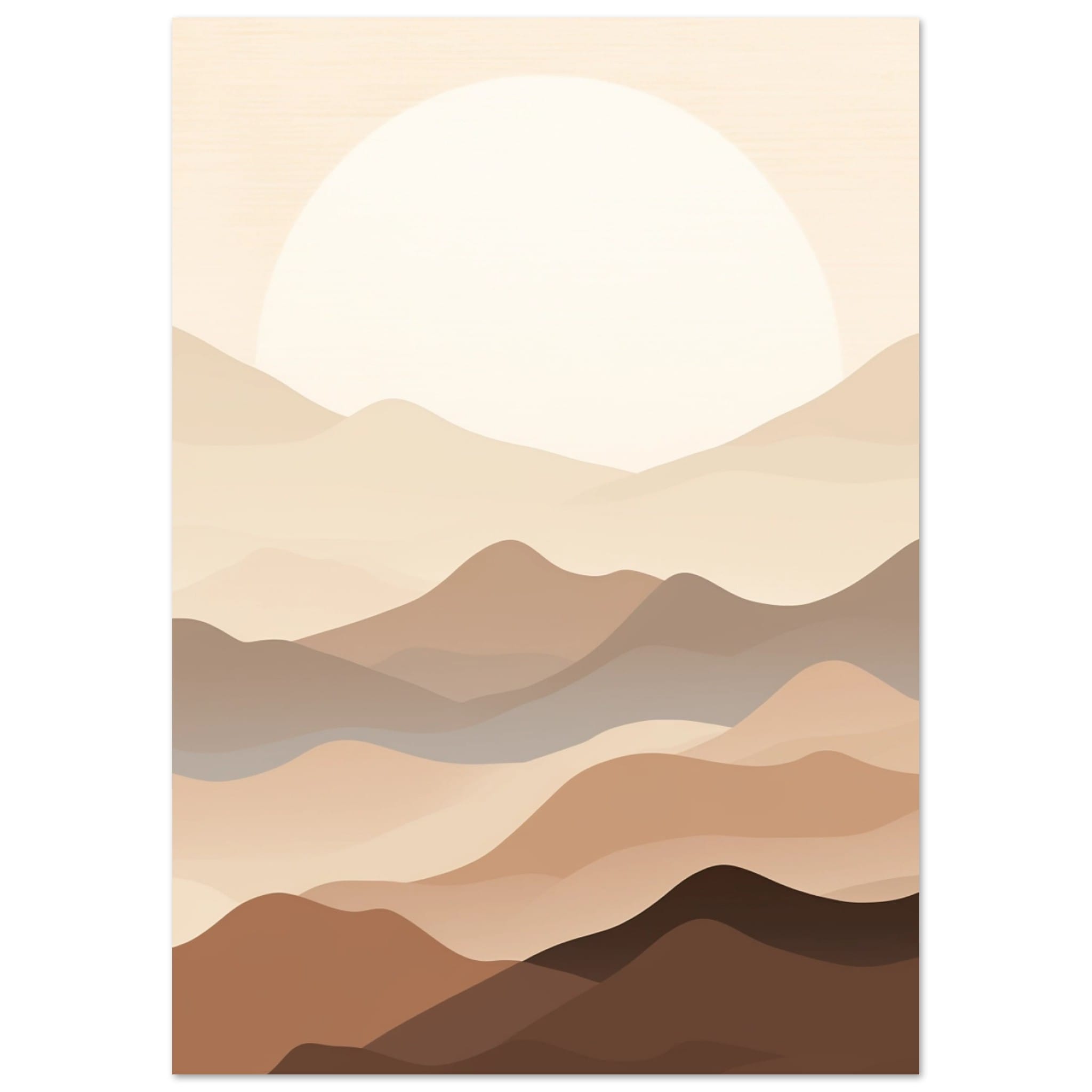 Artfulprints Poster Japandi landscape  - A4 21x29.7 cm - Meerkleurig