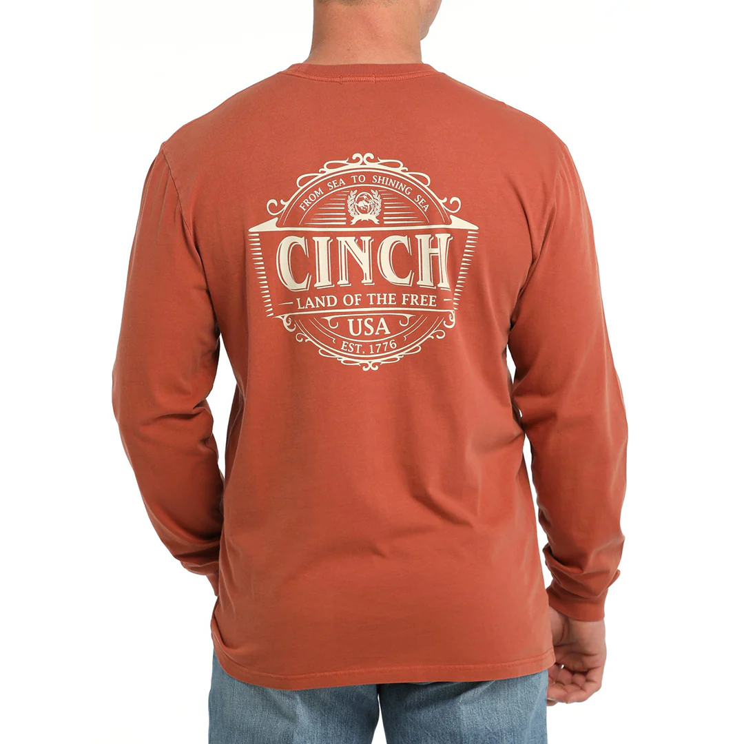 Мужская футболка с длинным рукавом Cinch Land of the Free