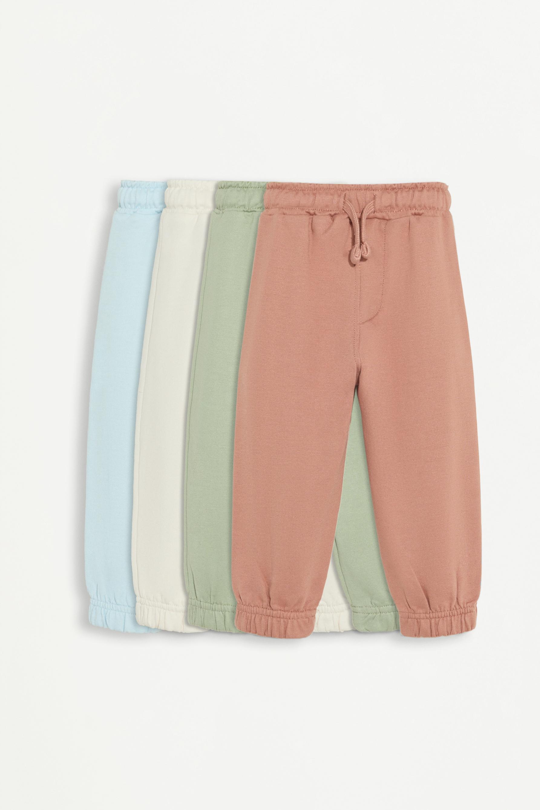 Pack 4 pantalones felpa lisos