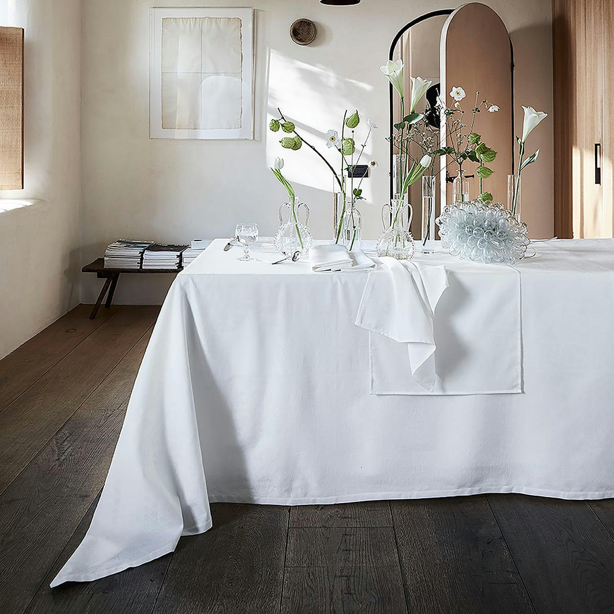 VOYAGE ICONIQUE - Nappe en coton nuage 173 x 248