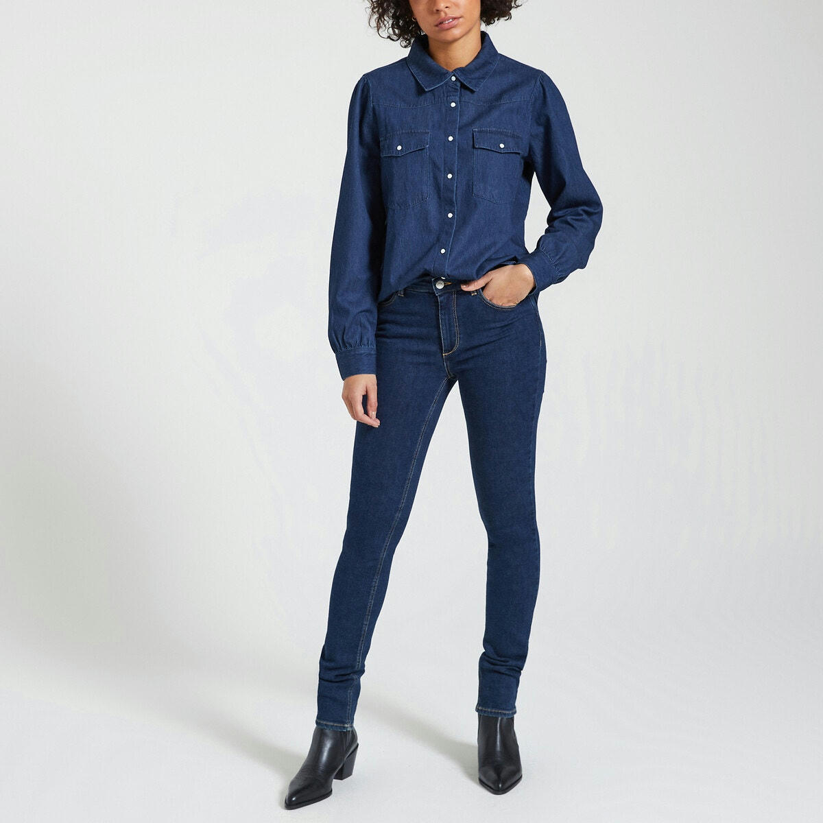 Chemise en jean, manches longues