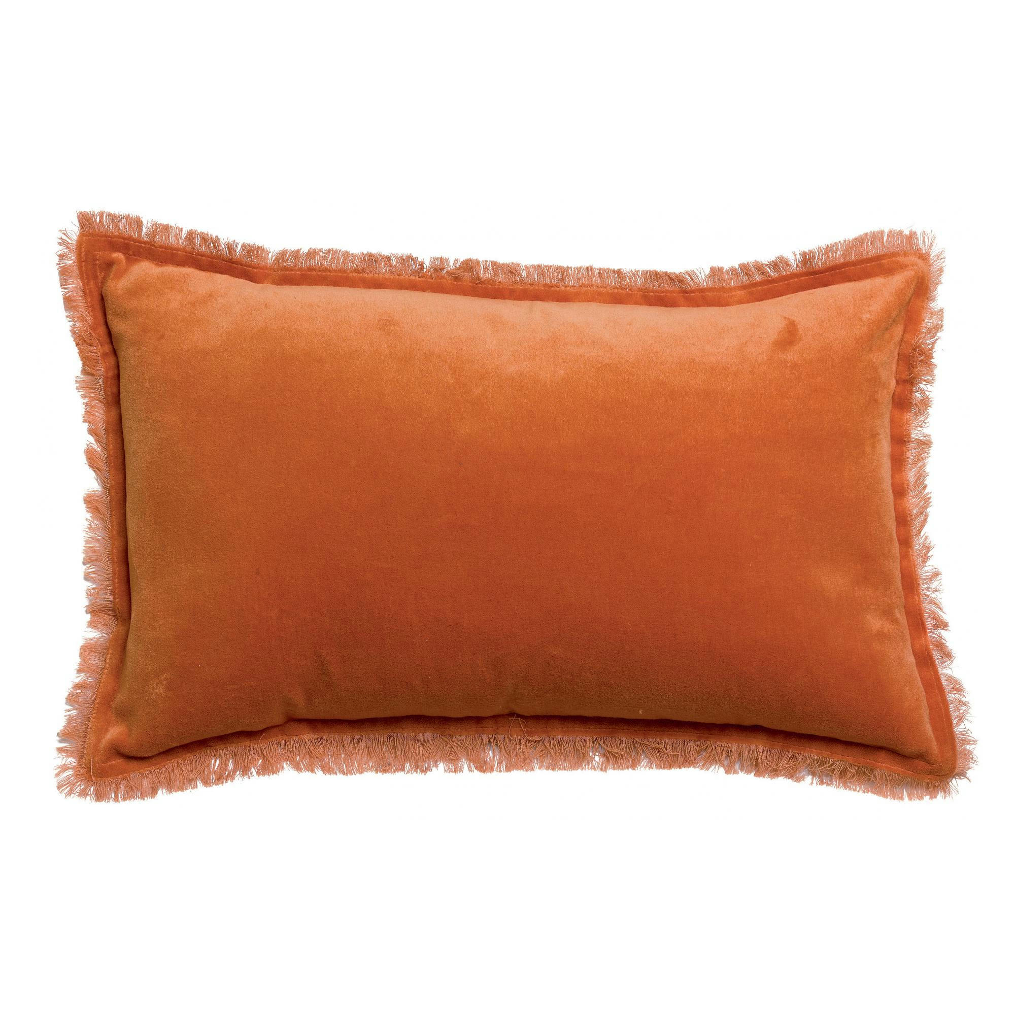 FARA - Coussin uni  en coton ambre 30 x 50