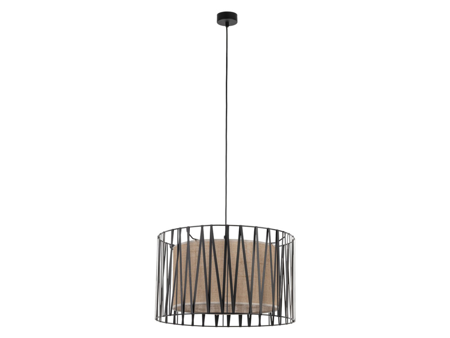 Lampa wisząca Harmony Nature 3-punktowa tkaninowa czarna