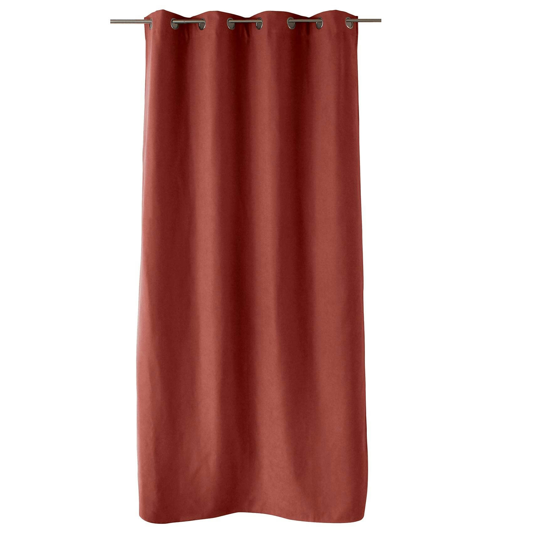 - Rideau thermique doublé polyester brique 135x240 cm