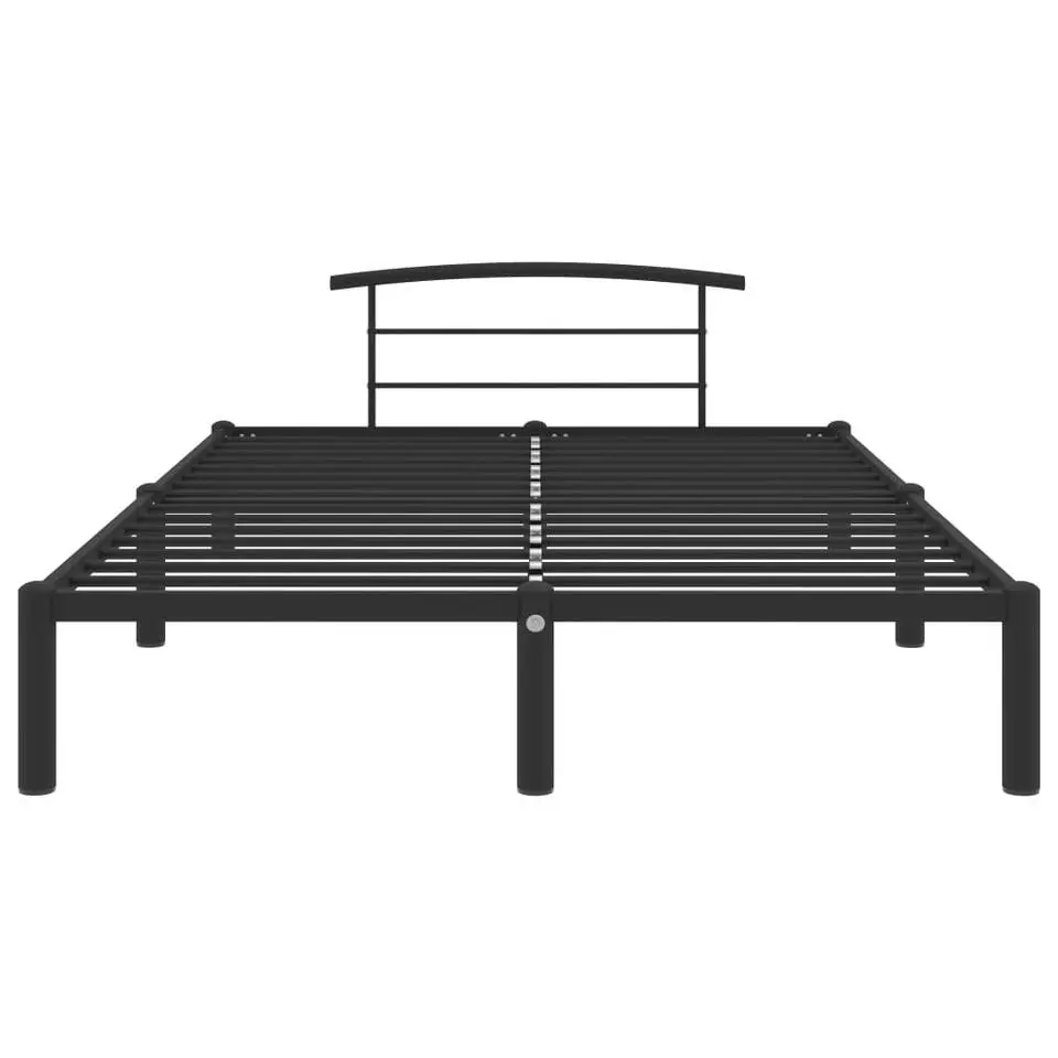 vidaXL - Bed frame met arc hoofdeinde - Zwart - Metaal - 160x200 cm