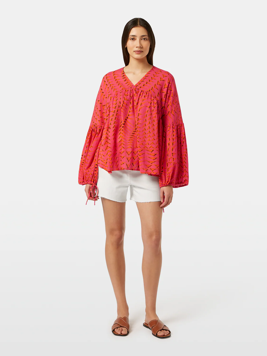 The Ray Cut Off Denim Short | White