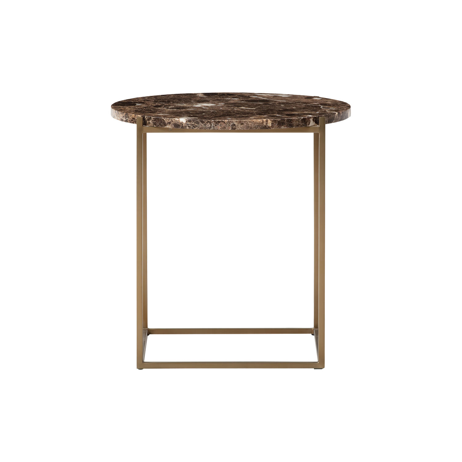 Circle Side Table, brown/brass