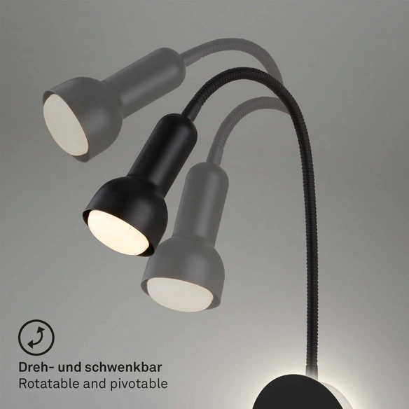 LED-Wand- und Deckenleuchte, 39 x 12 x 19 cm, schwarz, ohne Leuchtmittel, Backlight-Effekt