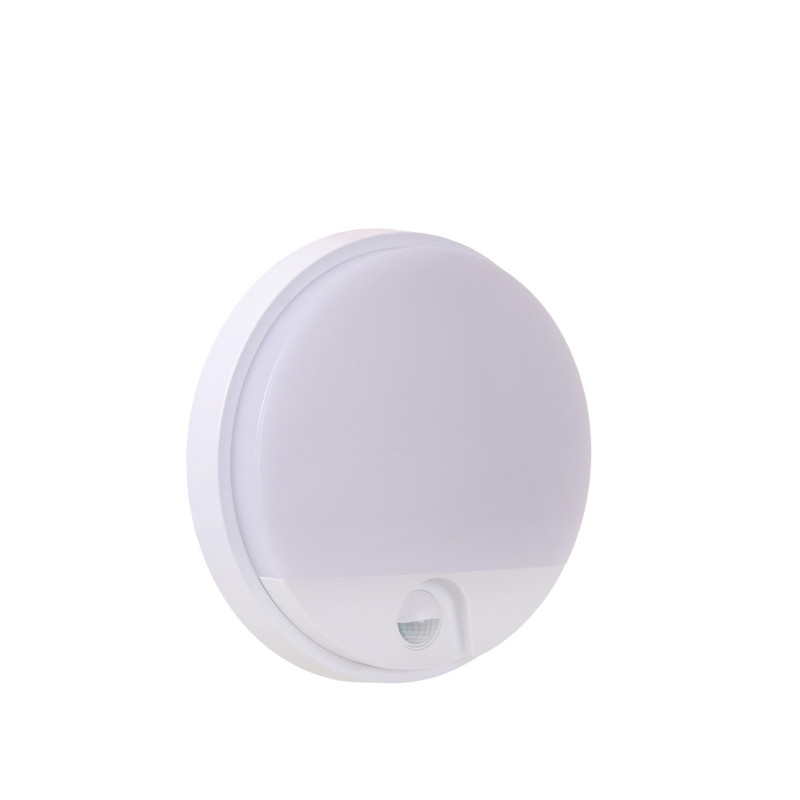 Applique extérieure LED Hups blanche ronde avec détecteur de mouvement 10 W LUCIDE