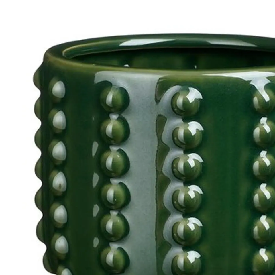 Mica Decorations Bloempot - boaz - gebobbeld - groen - 16 x 18 cm
