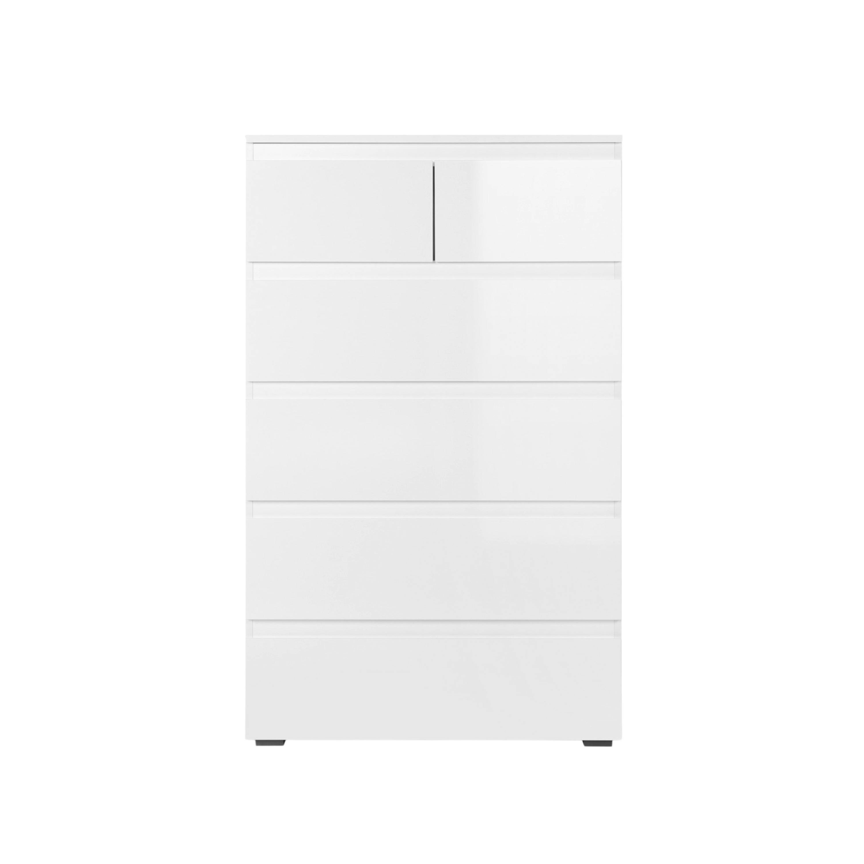 Commode étroite blanche 5 tiroirs ALVA