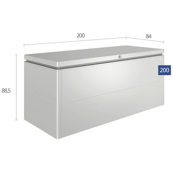 Aufbewahrungsbox »LoungeBox«, BxHxT: 200 x 88,5 x 84 cm, silber-metallic