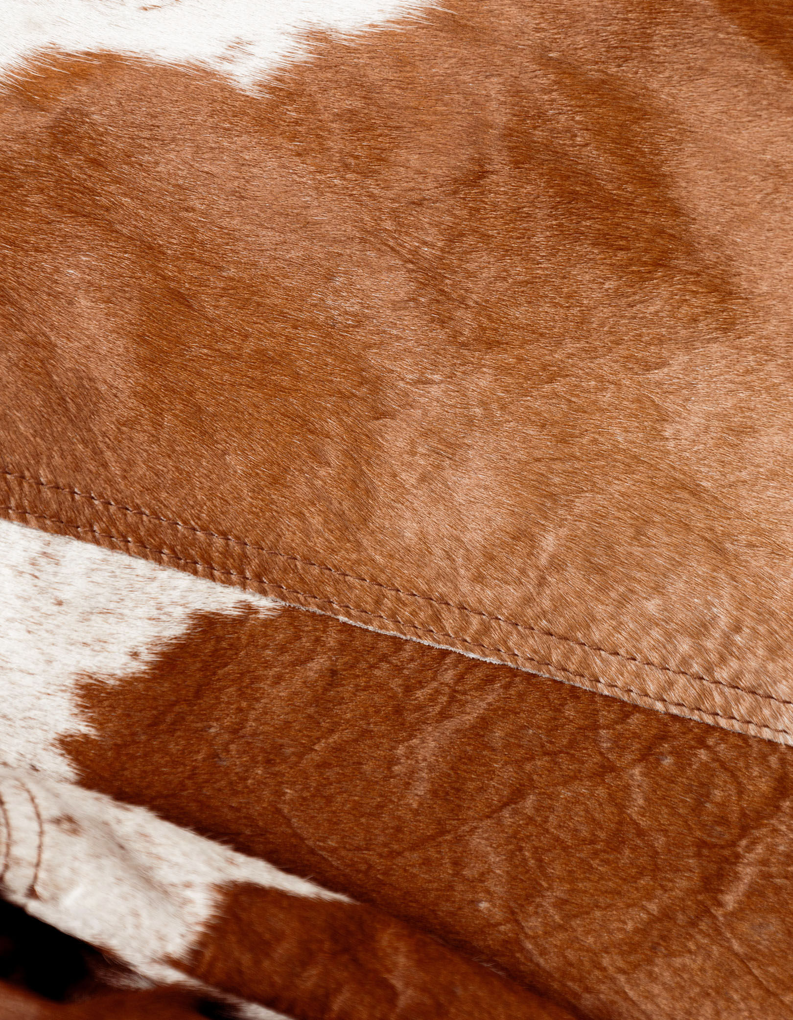 Veste courte en cuir marron motif vache Femme