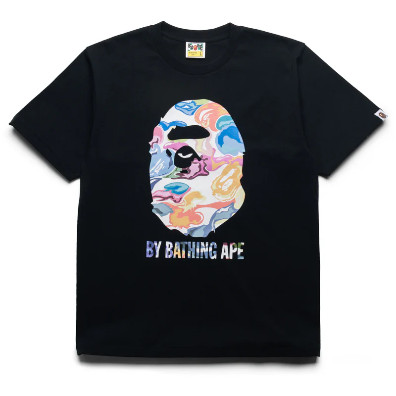 A Bathing Ape Art Camo By Bathing Ape Tee - Black
